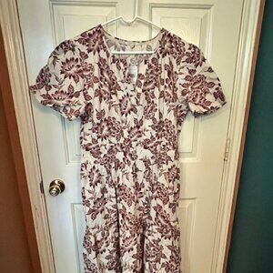 NWT - CRACKER BARREL -  Feminine Red and White Dress
